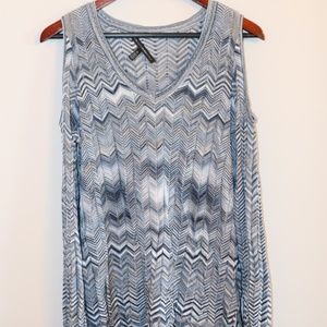White House Black Market Blue Chevron Shirt